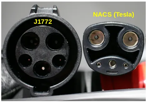 J1772 vs NACS or Tesla cord ends EV charging cord ends